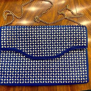Vintage 80s Envelope Crossbody bag with gold chain